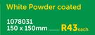 Shelf Bracket 150 x 150mm (White Powder Coated) 1078031-Each