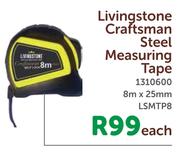 Livingstone Craftsman Steel Measuring Tape 8mx25mm LSMTP8 1310600