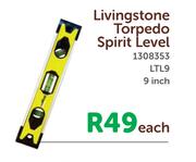 Livingstone Torpedo Spirit Level LTL9 9"-Each