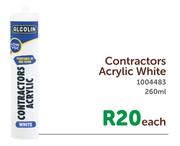 Contractors 260ml Acrylic White-Each