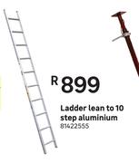 Lean To 10 Step Aluminium Ladder 