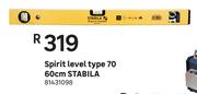 Stabila Spirit Level Type 70 60cm