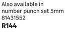Tork Craft Black Finish 5mm Number Punch Set