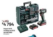Metabo 18 Lt SB Cordless Set Impact Drill