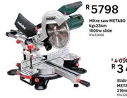 Metabo Mitre Saw kgs 254m 1800w Slide