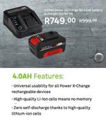 Einhell Power Exchange 18V 4.0 Ah Battery & Charger Starter Kit