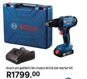 Bosch Pro GSB 183 Li 18V Cordless Impact Drill & 2 Ah Starter Kit