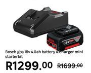 Bosch GBA 18V 4.0 Ah Battery & Charger Mini Starter Kit