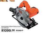 Black & Decker 190mm 1250W Circular Saw With Laser