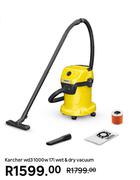 Karcher WD3 1000W 17L Wet & Dry Vacuum