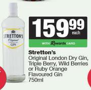 Stretton's Original London Dry Gin, Triple Berry, Wild Berries Or Ruby Orange FlavoureGin-750ml Each