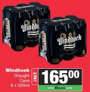 Windhoek Draught Cans-For 2 x 6 x 500ml