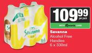 Savanna Alcohol Free Handies-6 x 330ml Per Pack
