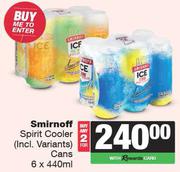 Smirnoff Spirit Cooler (Incl Variants) Cans-For Any 2 x 6 x 440ml