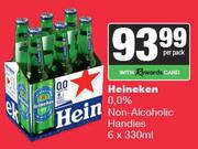 Heineken 0.0% Non Alcoholic Handies-6 x 330ml Per Pack