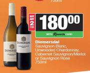 Diemersdal Sauvignon Blanc,Unwooded Chardonnay,Cabernet Sauvignon/Merlot/Sauvignon Rose-For 2x750ml 