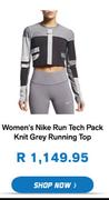 Women's Nike Run Tech Pack Knit Grey Running Tops