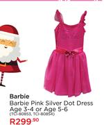 Barbie Pink Silver Dot Dress Age 3-4 Or Age 5-6 TCI-80853, TCI-80854