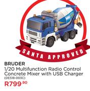 Bruder 1/20 Multifunction Radio Control Concrete Mixer With USB Charger