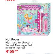 Hot Focus Mermaid Or Unicorn Secret Message Set HF203MM, HF203UC