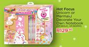 Hot Focus Unicorn Or Mermaid Decorate Your Own Notebook HF260UC, HF260MM