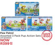 Paw Patrol Assorted 3 Pack Pup Action Sets SM 6026650-Each