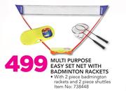 Multi Purpose Easy Set Net With Badminton Rackets