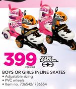 No Fear Boys Or Girls Inline Skates-Per Pair