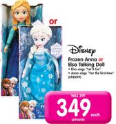 Disney Frozen Anna Or Elsa Talking Doll-Each