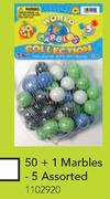 50+ 1 Marbles 5 Assorted