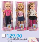 15" Mimi Doll 3 Assorted