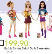 Barbie Sisters Safari Dolls 3 Assorted