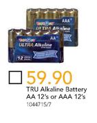 Tru Alkaline Battery AA 12's Or AAA 12'S