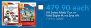 Wii Select Mario Kart Or New Super Mario Bros Wii