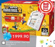 Nintendo 2DS White And Red+ New Super Mario Bros.2