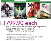 Xbox One Fifa 14, Dragon Age Inquisition, WWE 2K15 Or Forza Horizon 2