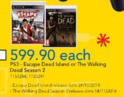 PS3 Escape Dead Island Or The Walking Dead Season 2