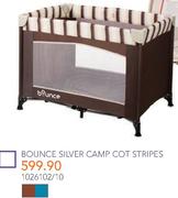 Bounce Silver Camp Cot Stripes