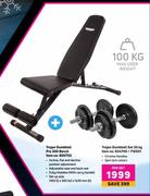 Trojan Dumbbell Pro 300 Bench Plus Trojan Dumbbell Set 20Kg-Per Set