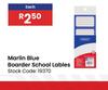 Marlin Blue Boarder School Lables-Each
