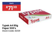 Typek A4 80g Paper 500's-Each