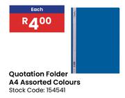 Quotation Folder A4 Assorted Colours-Each