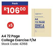 A4 72 Page College Exercise F/M-5's