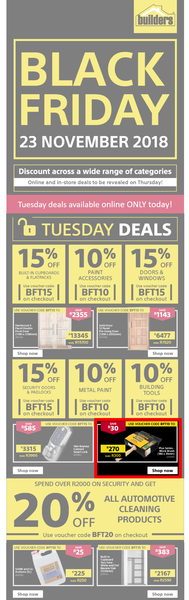 Builders : Tuesday Deals (Online Only), page 1
