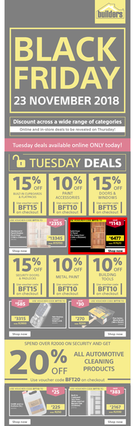 Builders : Tuesday Deals (Online Only), page 1