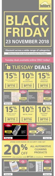 Builders : Tuesday Deals (Online Only), page 1