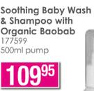 Pure Beginnings Soothing Baby Wash & Shampoo with Organic Baobab-500ml pump
