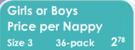 Huggies Nappy Pants Size 3 For Girls Or Boys-Per Nappy