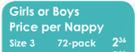 Huggies Gold Size 3 Nappy For Boys Or Girls-Per Nappy