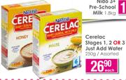 Nestle Cerelac Stages 1,2 Or 3 Just Add Water Assorted-250g Each